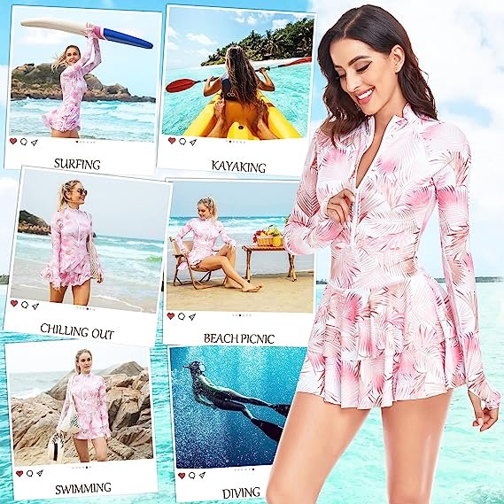 Rash Guard for Women, Long Sleeve Swimsuits UV UPF 50+ Swim Shirt