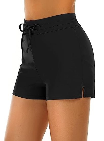 Ladies Swim Shorts High Waist Swimsuit Bottoms Swimsuit Lined