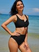 Women's High Waisted Bikini Scoop Neck Swimsuit Two Pieces Bathing Suit