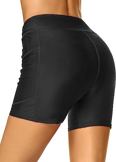 Women's 8 Inch Swim Shorts High Waist Swimsuit Bottoms Long