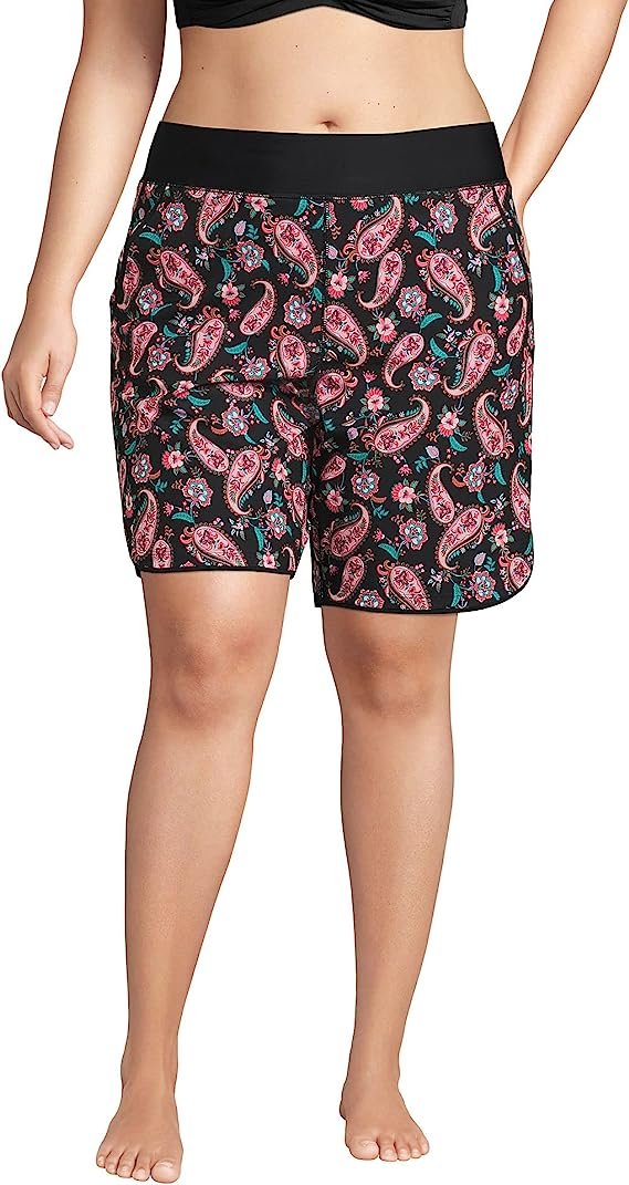 Women's 9" Quick Dry Elastic Waist Modest Board Shorts