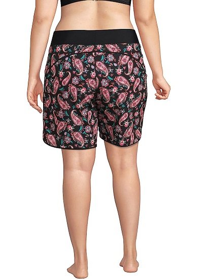 Women's 9" Quick Dry Elastic Waist Modest Board Shorts