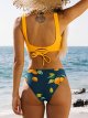 Women's Bikini Swimsuit Front Cross Lace Up Two Piece Bathing Suit