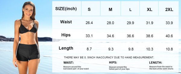 Swim Shorts Women's Elastic Sports Swimsuit Bottoms Side V Slit Boxer Shorts