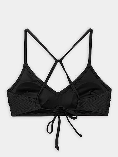 Bikini Top for Women Bathing Suit Criss Cross Self Tie Spaghetti Straps V Neck